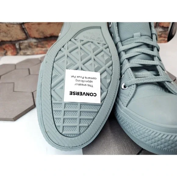 Converse Chuck CTAS Hi Leather Mountain Teal Mint Monochromatic Mens Sz 13 - Picture 9 of 16